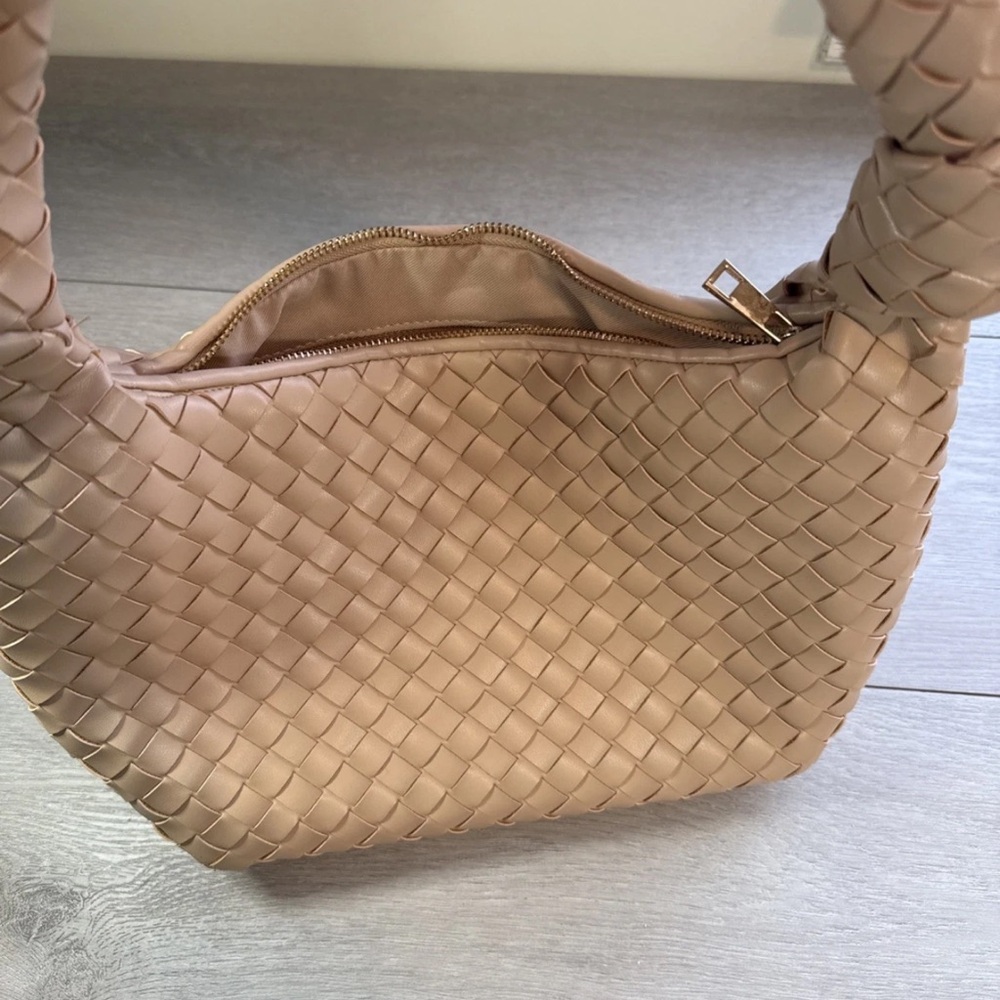 A New Day Women's Woven Hobo/Slouchy Style Shoulder Bag in Tan - Picture 3 of 4